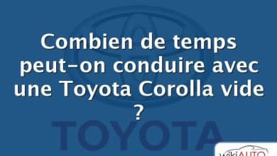Combien de temps peut-on conduire avec une Toyota Corolla vide ?