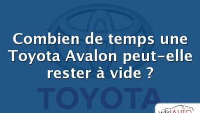 Combien de temps une Toyota Avalon peut-elle rester à vide ?