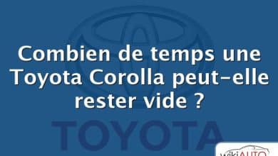 Combien de temps une Toyota Corolla peut-elle rester vide ?