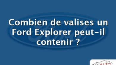 Combien de valises un Ford Explorer peut-il contenir ?