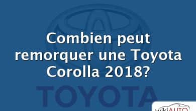 Combien peut remorquer une Toyota Corolla 2018?