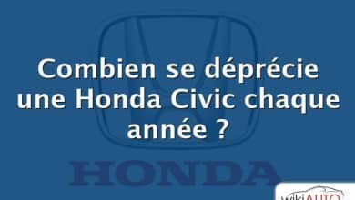 Combien se déprécie une Honda Civic chaque année ?