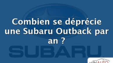 Combien se déprécie une Subaru Outback par an ?