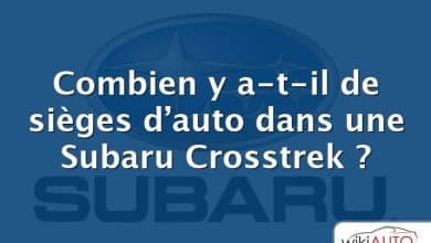 Combien y a-t-il de sièges d’auto dans une Subaru Crosstrek ?