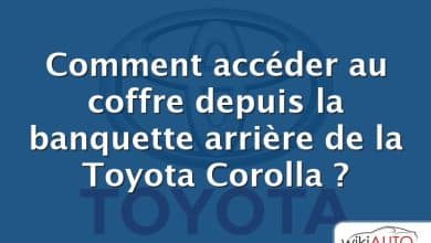 Comment accéder au coffre depuis la banquette arrière de la Toyota Corolla ?