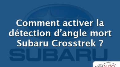 Comment activer la détection d’angle mort Subaru Crosstrek ?