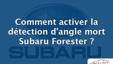 Comment activer la détection d’angle mort Subaru Forester ?