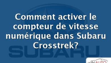 Comment activer le compteur de vitesse numérique dans Subaru Crosstrek?