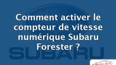 Comment activer le compteur de vitesse numérique Subaru Forester ?