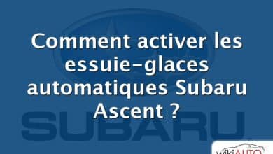 Comment activer les essuie-glaces automatiques Subaru Ascent ?