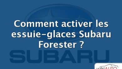 Comment activer les essuie-glaces Subaru Forester ?