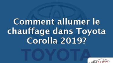 Comment allumer le chauffage dans Toyota Corolla 2019?