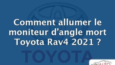 Comment allumer le moniteur d’angle mort Toyota Rav4 2021 ?
