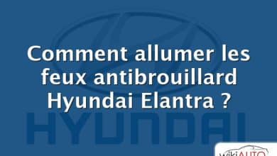 Comment allumer les feux antibrouillard Hyundai Elantra ?