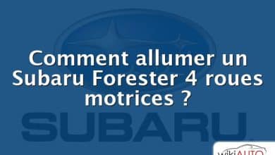 Comment allumer un Subaru Forester 4 roues motrices ?
