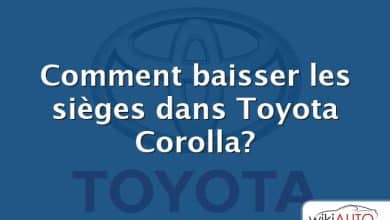 Comment baisser les sièges dans Toyota Corolla?