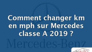 Comment changer km en mph sur Mercedes classe A 2019 ?