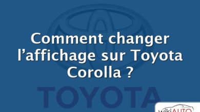 Comment changer l’affichage sur Toyota Corolla ?