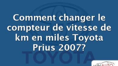 Comment changer le compteur de vitesse de km en miles Toyota Prius 2007?