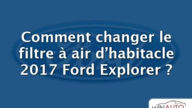 Comment changer le filtre à air d’habitacle 2017 Ford Explorer ?