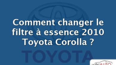 Comment changer le filtre à essence 2010 Toyota Corolla ?