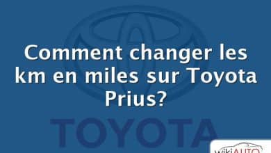 Comment changer les km en miles sur Toyota Prius?