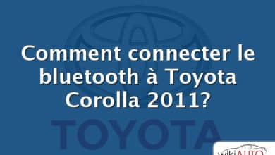Comment connecter le bluetooth à Toyota Corolla 2011?