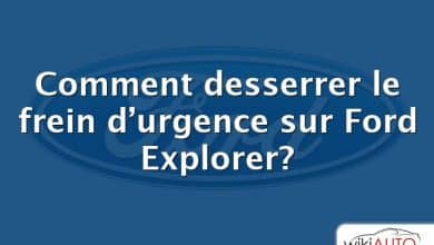 Comment desserrer le frein d’urgence sur Ford Explorer?