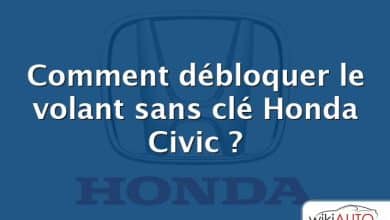 Comment débloquer le volant sans clé Honda Civic ?