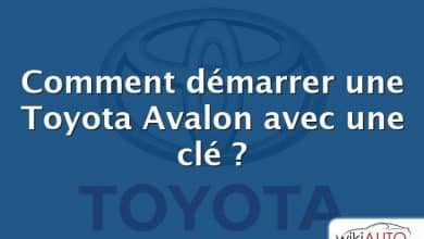 Comment démarrer une Toyota Avalon avec une clé ?