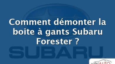 Comment démonter la boite à gants Subaru Forester ?