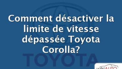 Comment désactiver la limite de vitesse dépassée Toyota Corolla?