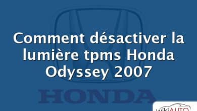 Comment désactiver la lumière tpms Honda Odyssey 2007