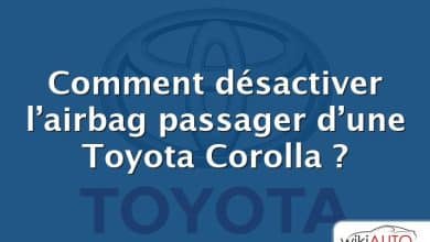 Comment désactiver l’airbag passager d’une Toyota Corolla ?