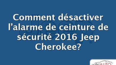 Comment désactiver l’alarme de ceinture de sécurité 2016 Jeep Cherokee?