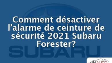 Comment désactiver l’alarme de ceinture de sécurité 2021 Subaru Forester?