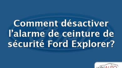 Comment désactiver l’alarme de ceinture de sécurité Ford Explorer?