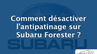 Comment désactiver l’antipatinage sur Subaru Forester ?