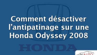 Comment désactiver l’antipatinage sur une Honda Odyssey 2008