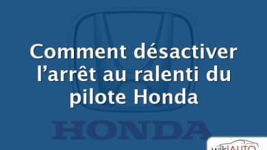 Comment désactiver l’arrêt au ralenti du pilote Honda