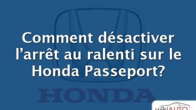 Comment désactiver l’arrêt au ralenti sur le Honda Passeport?