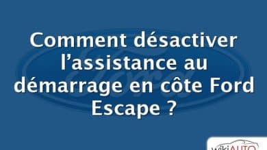 Comment désactiver l’assistance au démarrage en côte Ford Escape ?