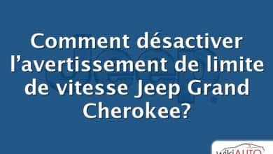 Comment désactiver l’avertissement de limite de vitesse Jeep Grand Cherokee?