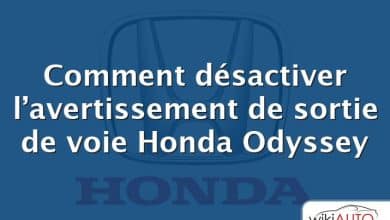 Comment désactiver l’avertissement de sortie de voie Honda Odyssey