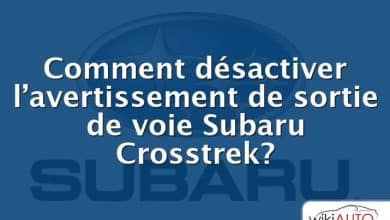 Comment désactiver l’avertissement de sortie de voie Subaru Crosstrek?