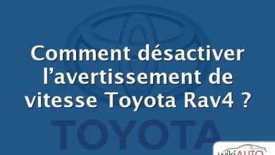 Comment désactiver l’avertissement de vitesse Toyota Rav4 ?