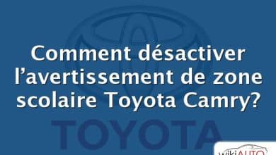 Comment désactiver l’avertissement de zone scolaire Toyota Camry?