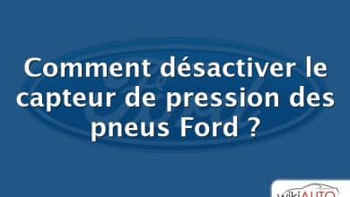 Comment désactiver le capteur de pression des pneus Ford ?