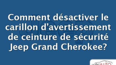 Comment désactiver le carillon d’avertissement de ceinture de sécurité Jeep Grand Cherokee?