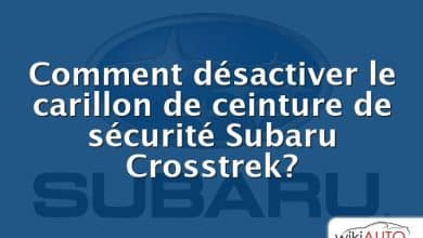 Comment désactiver le carillon de ceinture de sécurité Subaru Crosstrek?